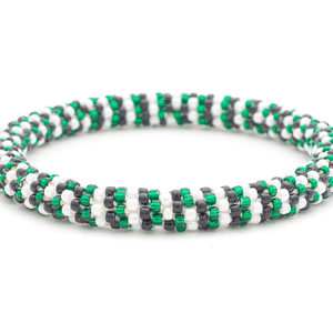 Sashka Co. Glass Bead Bracelet Green / Black / White Victory Vibe Bracelet