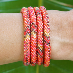 Sashka Co. Glass Bead Bracelet Iridescent Red / Gold/ Brown / Red Sedona Bracelet