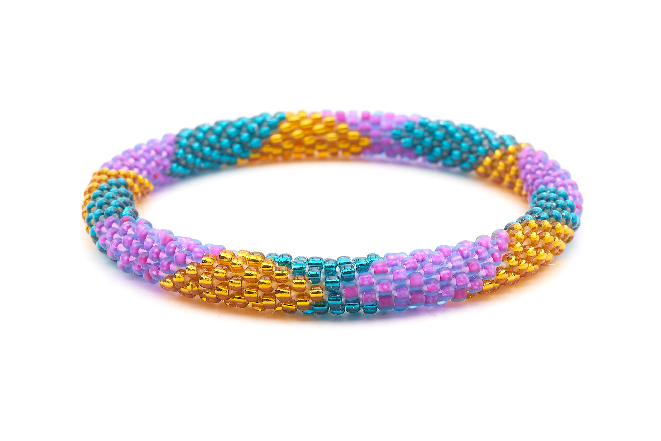 Sashka Co. Glass Bead Bracelet Matte Purple / Gold / Teal Gulf Shores Bracelet