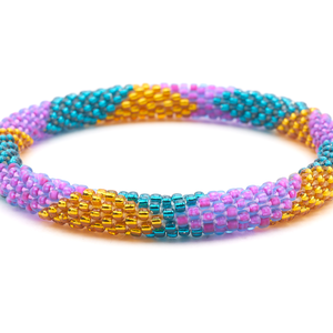 Sashka Co. Glass Bead Bracelet Matte Purple / Gold / Teal Gulf Shores Bracelet