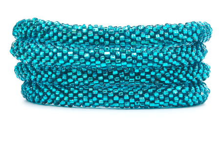 Sashka Co. Glass Bead Bracelet none Solid Teal (Variation)