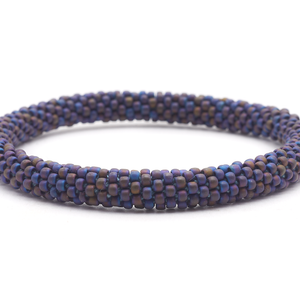 Sashka Co. handmade glass beaded friendship bracelet in solid matte iridescent purple. Crafted in Nepal by skilled artisans.