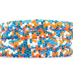 Sashka Co. Glass Bead Bracelet Orange / Blue / Teal / White Dolphin Tide Bracelet