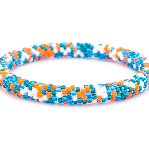 Sashka Co. Glass Bead Bracelet Orange / Blue / Teal / White Dolphin Tide Bracelet
