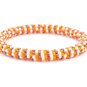 Sashka Co. Glass Bead Bracelet Orange / White / Iridescent Brown Endzone Energy Bracelet