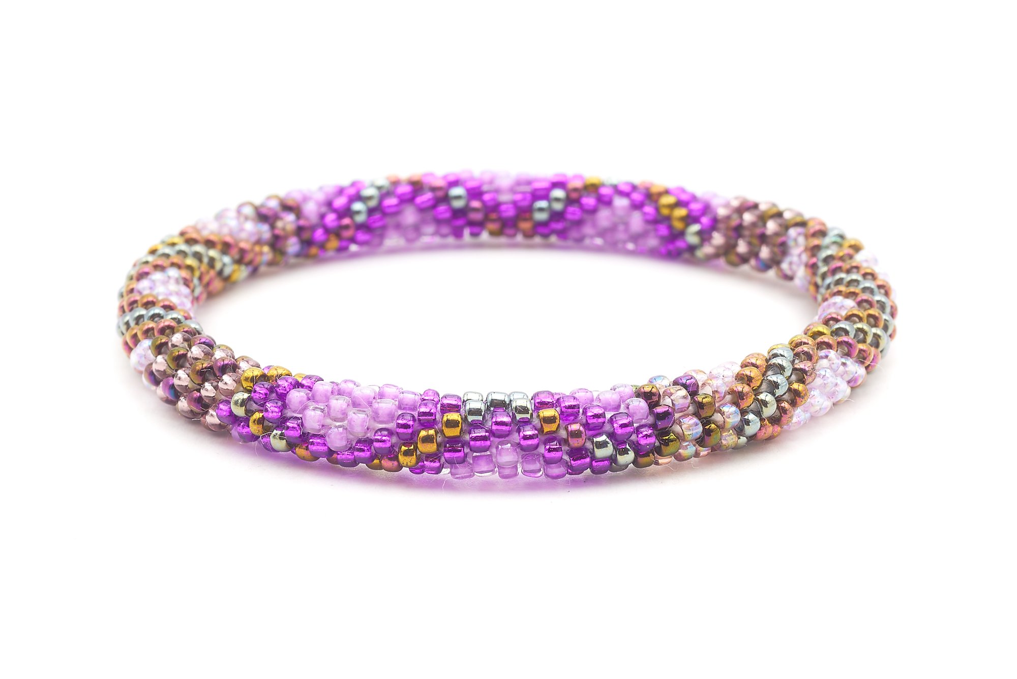 Sashka Co. Glass Bead Bracelet Purple / Light Purple / Iridescent Coral Beach Bracelet
