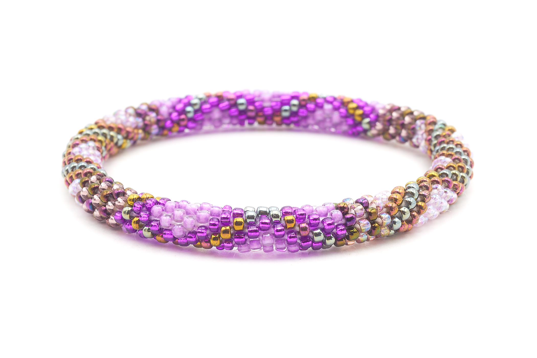 Sashka Co. Glass Bead Bracelet Purple / Light Purple / Iridescent Coral Beach Bracelet