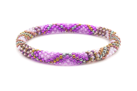 Sashka Co. Glass Bead Bracelet Purple / Light Purple / Iridescent Coral Beach Bracelet