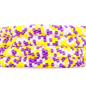 Sashka Co. Glass Bead Bracelet Purple / Yellow / White Royal Triumph Bracelet