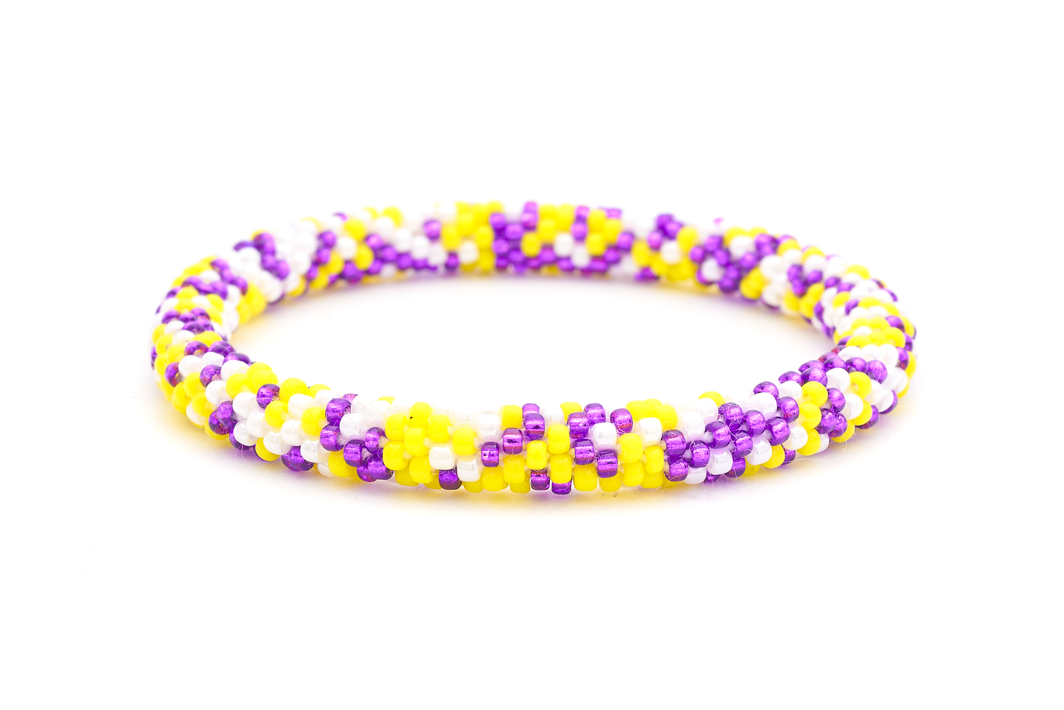 Sashka Co. Glass Bead Bracelet Purple / Yellow / White Royal Triumph Bracelet