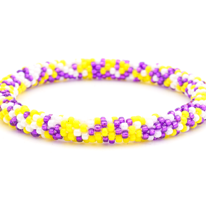Sashka Co. Glass Bead Bracelet Purple / Yellow / White Royal Triumph Bracelet