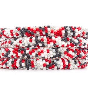 Sashka Co. Glass Bead Bracelet Red / Black / White / Gray Overtime Bracelet