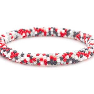 Sashka Co. Glass Bead Bracelet Red / Black / White / Gray Overtime Bracelet