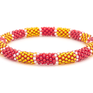 Sashka Co. Glass Bead Bracelet Red / Gold / Clear Garnet Pride Bracelet