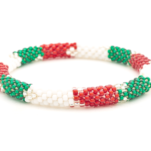 Sashka Co. Glass Bead Bracelet Red / Green / White / Clear Merry & Bright Bracelet