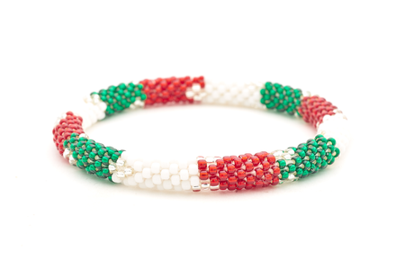 Sashka Co. Glass Bead Bracelet Red / Green / White / Clear Merry & Bright Bracelet