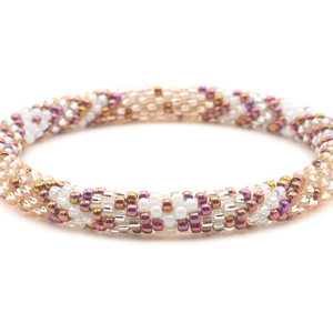 Sashka Co. Glass Bead Bracelet Rose Gold / Iridescent Plum / Clear / White upload