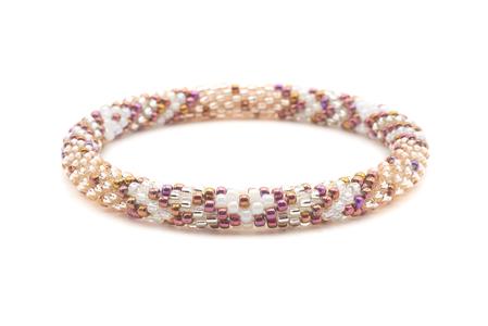 Sashka Co. Glass Bead Bracelet Rose Gold / Iridescent Plum / Clear / White upload