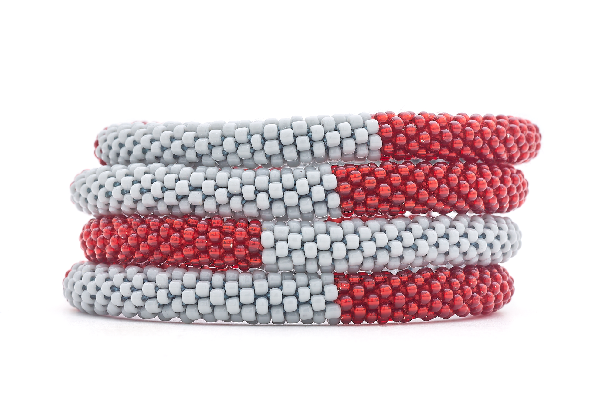 Sashka Co. Glass Bead Bracelet Scarlet / Gray Scarlet and Gray Bracelet