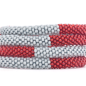 Sashka Co. Glass Bead Bracelet Scarlet / Gray Scarlet and Gray Bracelet