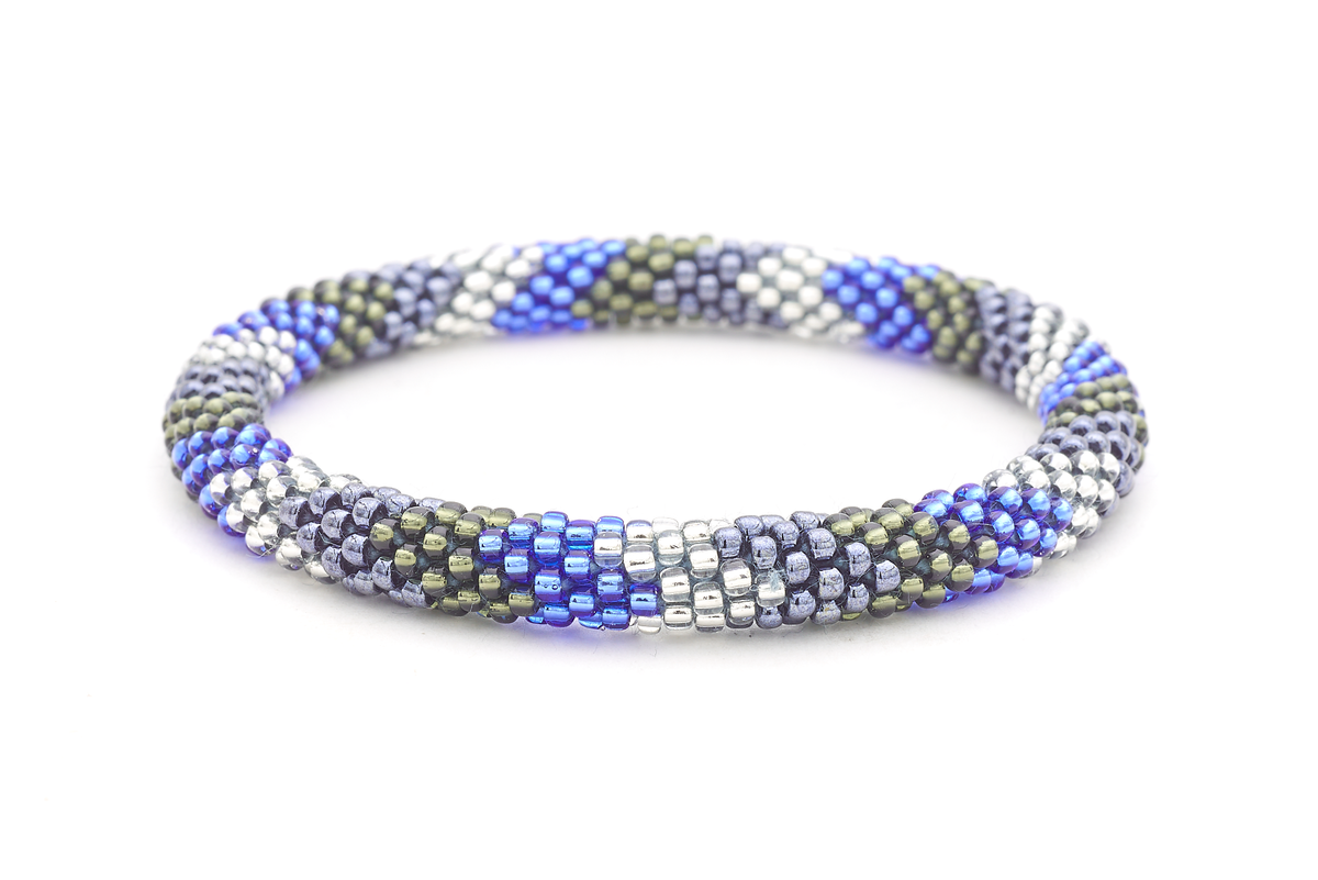 Sashka Co. Glass Bead Bracelet Silver Shades / Blue Silver Storm Bracelet