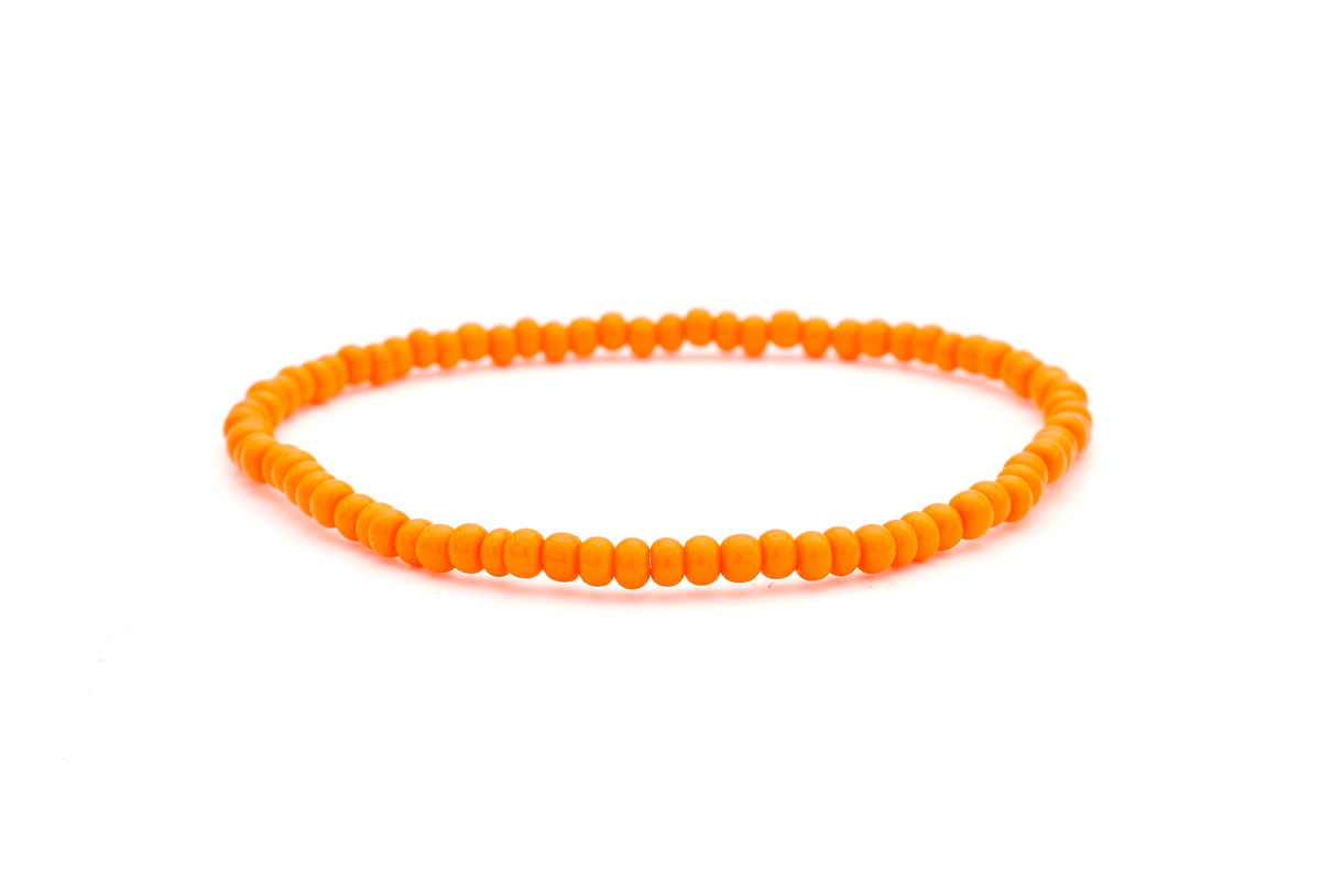 Sashka Co. Glass Bead Bracelet Solid Orange Orange Boho Seed Bead Bracelet