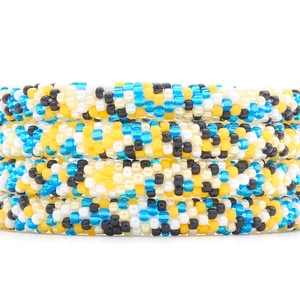 Sashka Co. Glass Bead Bracelet White / Blue / Black / Yellow Team Roar Bracelet