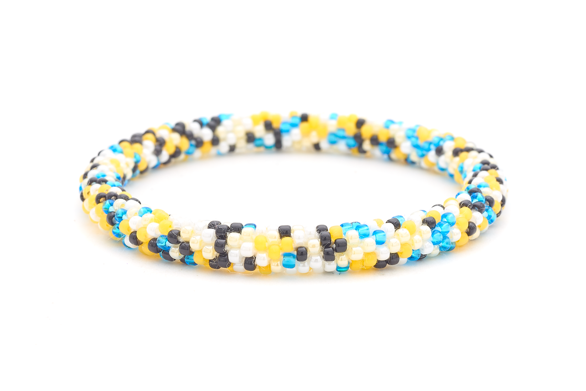 Sashka Co. Glass Bead Bracelet White / Blue / Black / Yellow Team Roar Bracelet