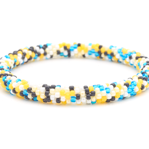 Sashka Co. Glass Bead Bracelet White / Blue / Black / Yellow Team Roar Bracelet