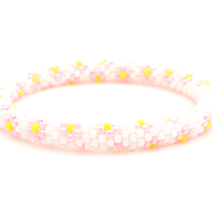 Sashka Co. Glass Bead Bracelet White / Pink / Yellow Delicate Bloom Bracelet