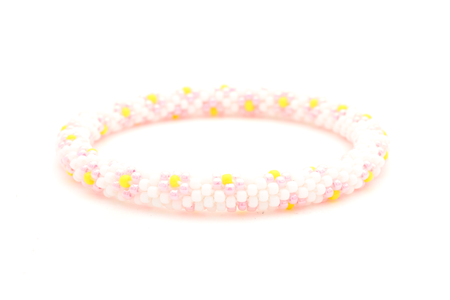 Sashka Co. Glass Bead Bracelet White / Pink / Yellow Delicate Bloom Bracelet