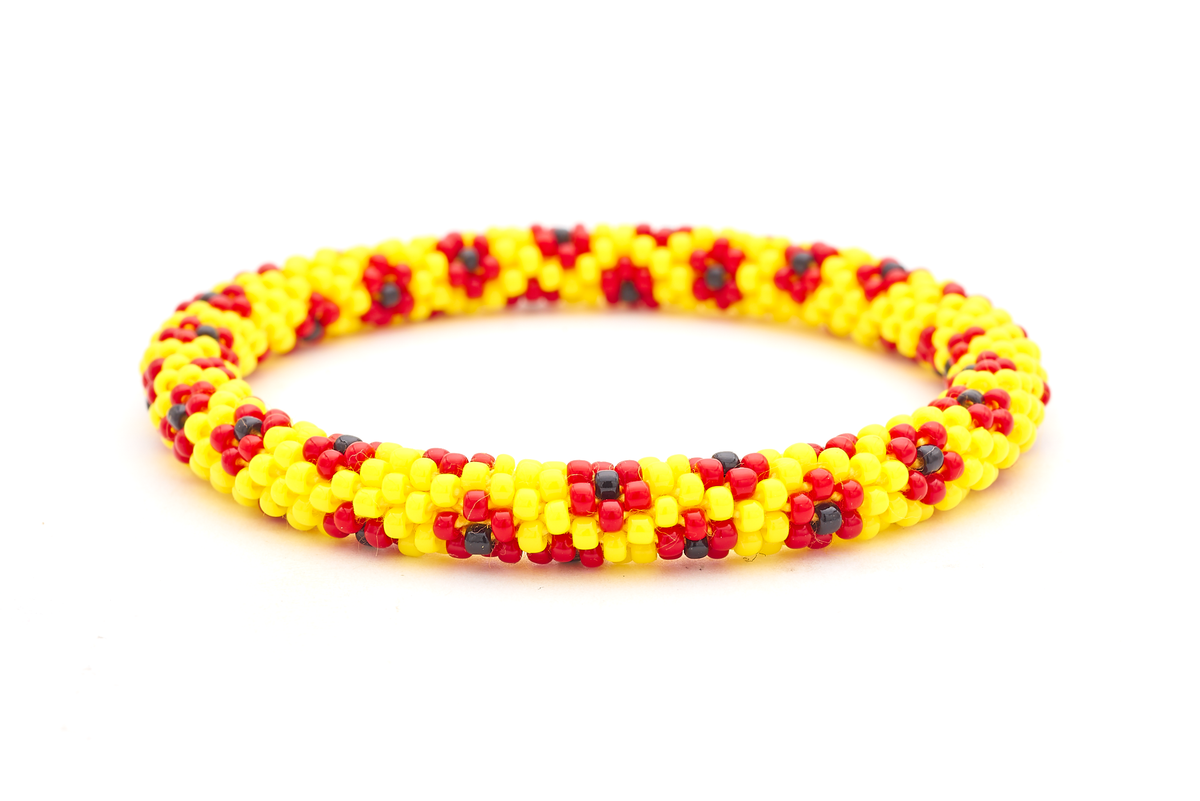 Sashka Co. Glass Bead Bracelet Yellow / Red / Black Poppy Bracelet