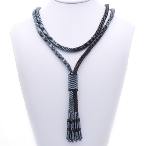 Sashka Co. Glass Bead Necklace Silver / Black Rogue Bracelet