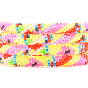 Sashka Co. Glass Beaded Friendship Bracelet. Handmade glass bead bracelet from Nepal, featuring a roll design.