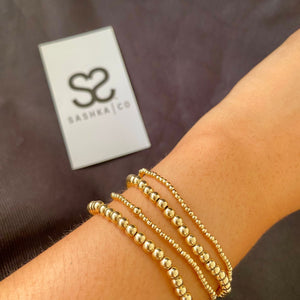 Sashka Co. Gold Filled Beaded Bracelet Gold 4mm 14kt Gold-Filled Bead Bracelet