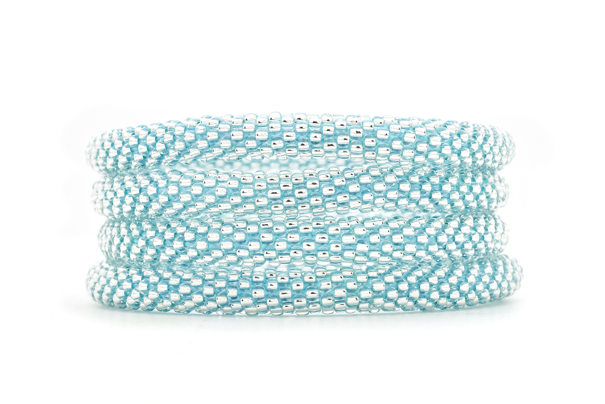 Sashka Co. Kids Bracelet Clear Bead with Blue Thread Blue Diamond Sparkle - Kids