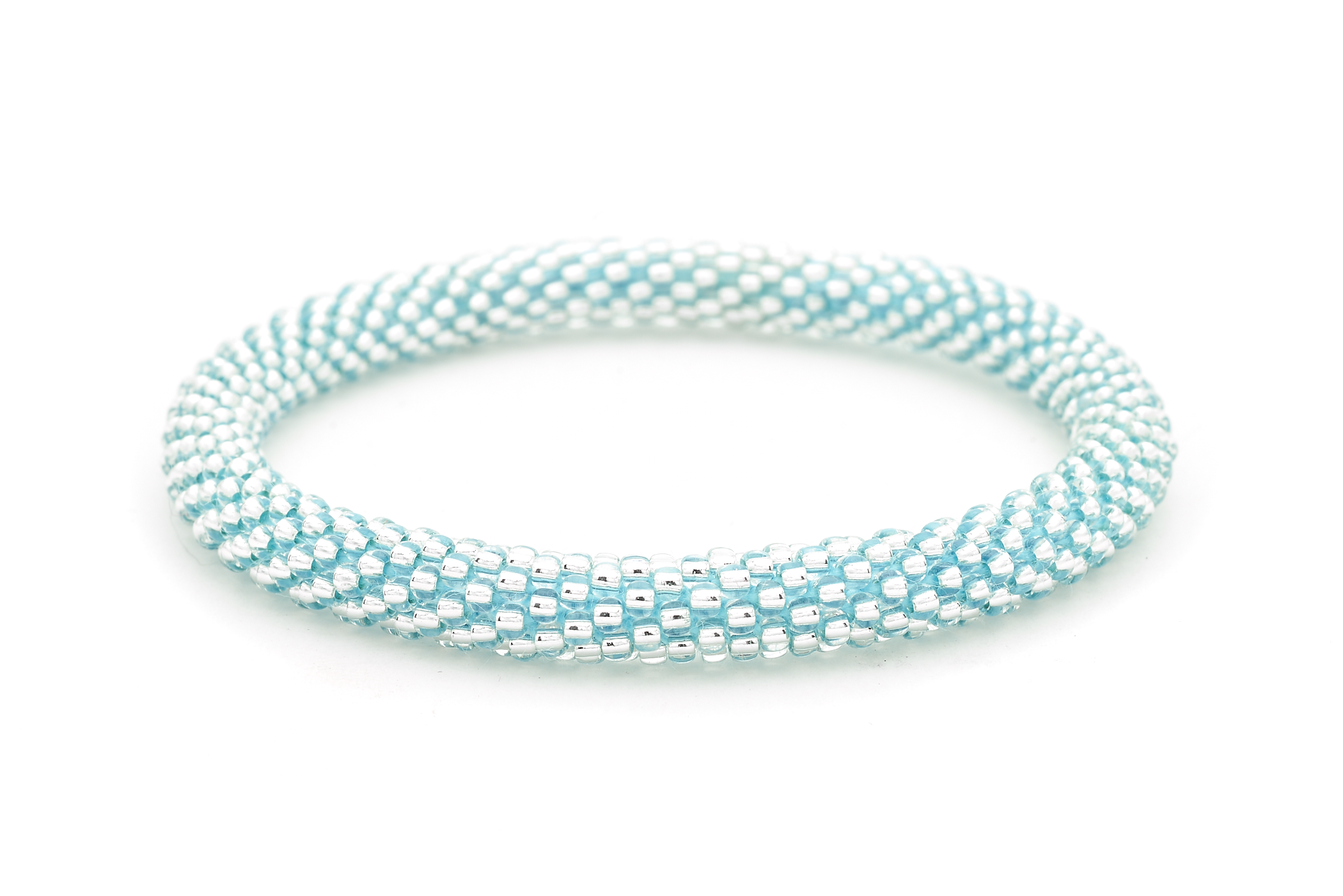Sashka Co. Kids Bracelet Clear Bead with Blue Thread Blue Diamond Sparkle - Kids