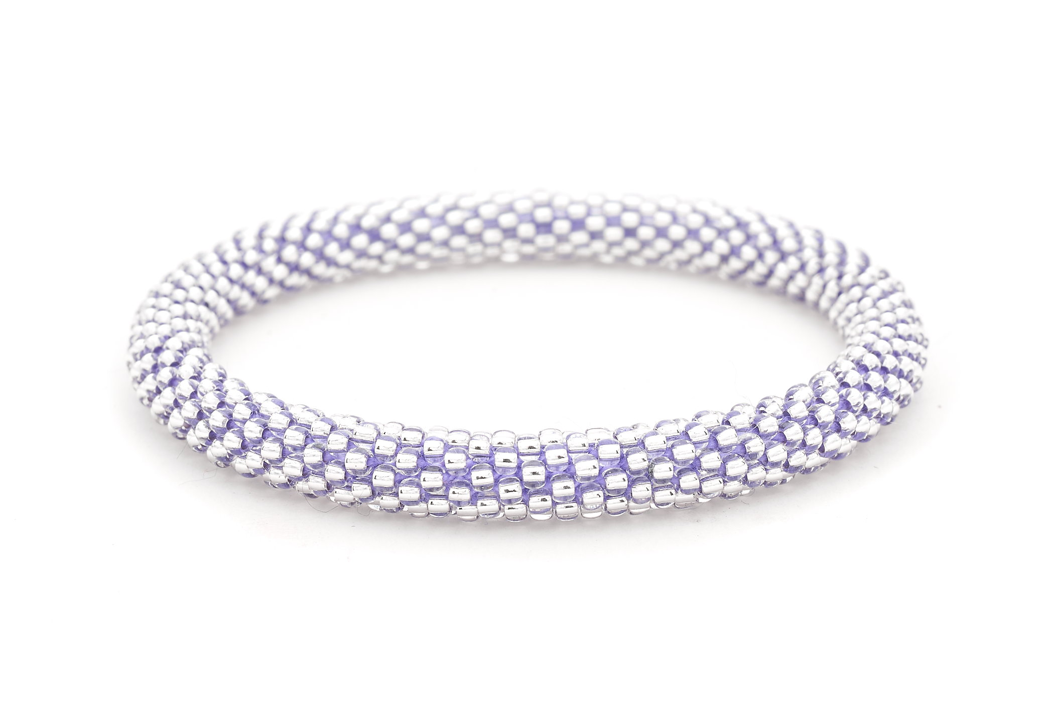 Sashka Co. Kids Bracelet Clear Bead with Purple Thread Purple Diamond Sparkle Bracelet - Kids