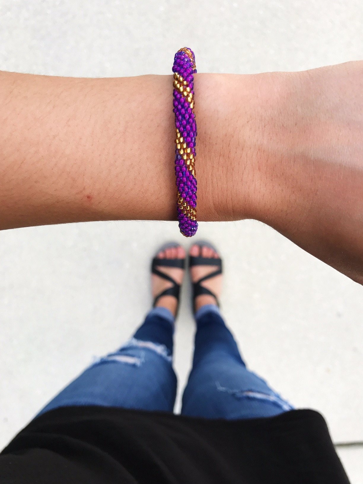 Sashka Co. Kids Bracelet Purple / Gold Determination Bracelet - Kids