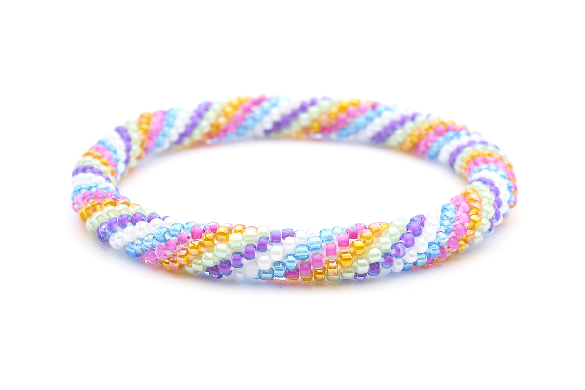 Sashka Co. Kids Bracelet White/ Purple / Orange / Pink / Blue Colorful Swirl Bracelet - Kids