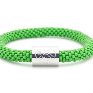 Sashka Co. Medical Alert Bracelet Green w/ Silver Charm Kidney Disease Medical Alert Bracelet