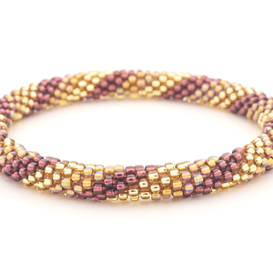 Handmade glass bead bracelet from Nepal, featuring a roll design. Also known as a beaded bracelet, seed bead bracelet, beach glass bracelet, or sea glass bracelet