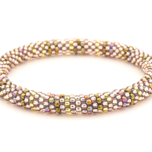 Handmade glass bead bracelet from Nepal, featuring a roll design. Also known as a beaded bracelet, seed bead bracelet, beach glass bracelet, or sea glass bracelet