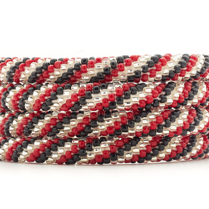 Handmade glass bead bracelet from Nepal, featuring a roll design. Also known as a beaded bracelet, seed bead bracelet, beach glass bracelet, or sea glass bracelet