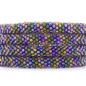 Handmade glass bead bracelet from Nepal, featuring a roll design. Also known as a beaded bracelet, seed bead bracelet, beach glass bracelet, or sea glass bracelet