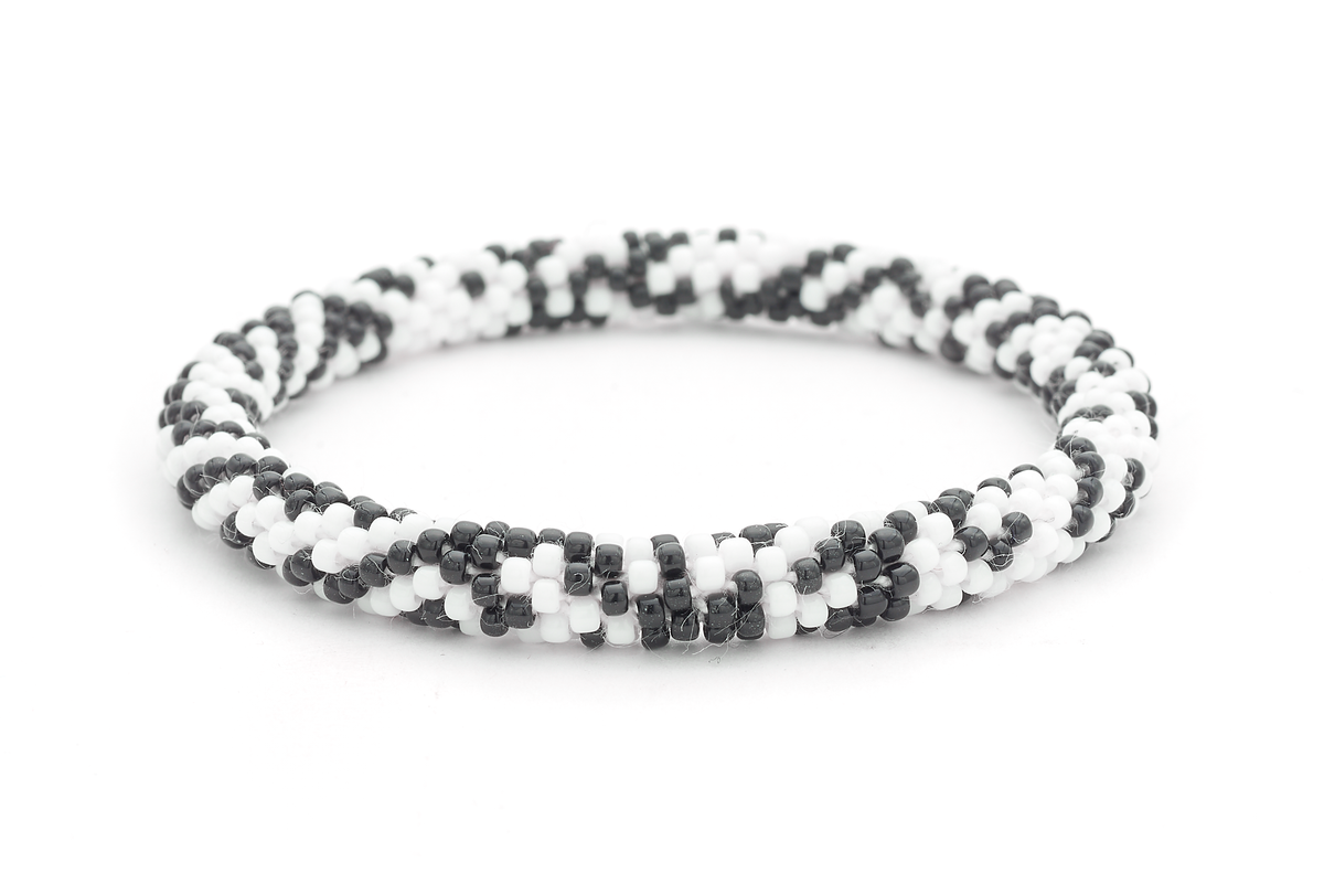 Handmade glass bead bracelet from Nepal, featuring a roll design. Also known as a beaded bracelet, seed bead bracelet, beach glass bracelet, or sea glass bracelet