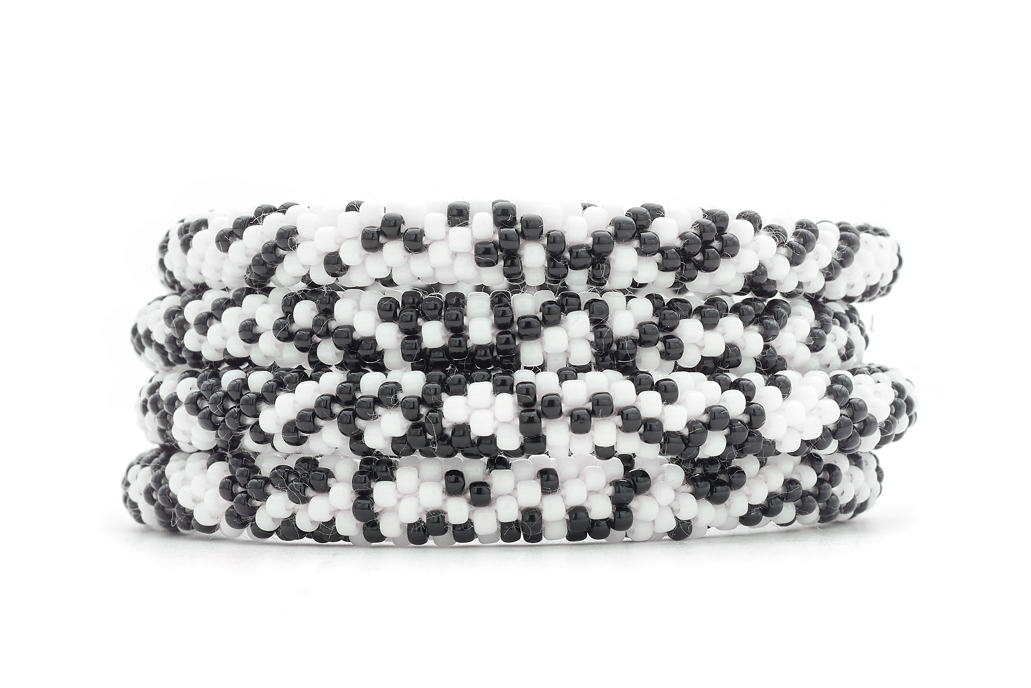 Handmade glass bead bracelet from Nepal, featuring a roll design. Also known as a beaded bracelet, seed bead bracelet, beach glass bracelet, or sea glass bracelet