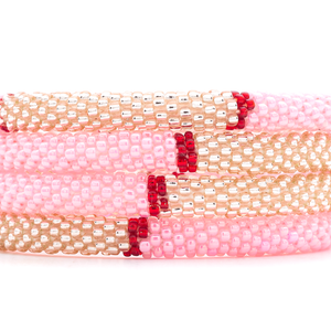 Handmade glass bead bracelet from Nepal, featuring a roll design. Also known as a beaded bracelet, seed bead bracelet, beach glass bracelet, or sea glass bracelet