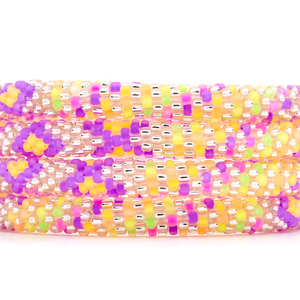 Handmade glass bead bracelet from Nepal, featuring a roll design. Also known as a beaded bracelet, seed bead bracelet, beach glass bracelet, or sea glass bracelet