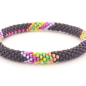 Handmade glass bead bracelet from Nepal, featuring a roll design. Also known as a beaded bracelet, seed bead bracelet, beach glass bracelet, or sea glass bracelet